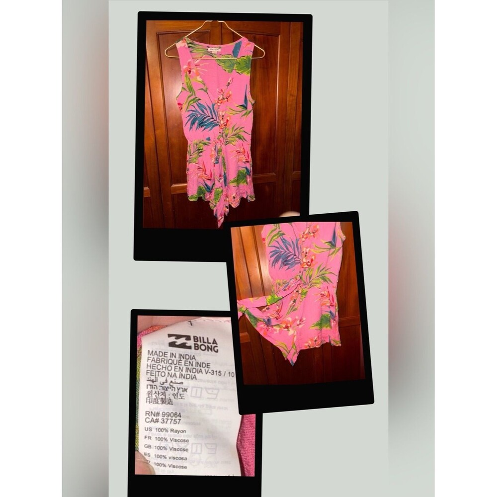 Billabong Pink Floral Romper #1595
